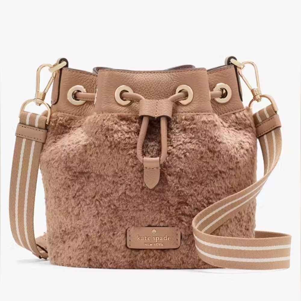Kate Spade Rosie Faux Fur Bucket Crossbody With Pouch, NWT